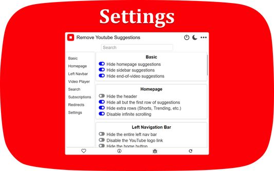Toggle settings based on your preference.