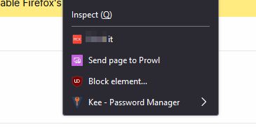 The Send 2 Prowl entry in the context menu for a page.