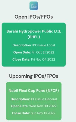 Nepal IPO/FPO Updates Interface