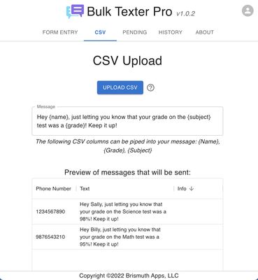 CSV Upload