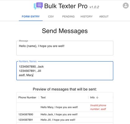 You can preview generated messages prior to sending.
