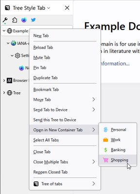 Tab context menu compatible to Firefox's native one