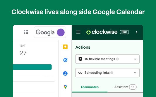 Clockwise lives along side Google Calendar