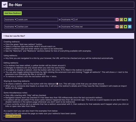 Re-Nav Usage (version 0.3.0).