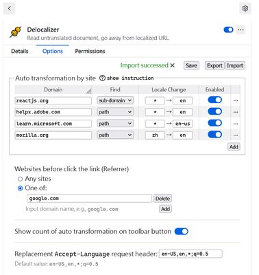 Options UI