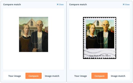 Use the 'Compare' feature to switch back and forth between the two images and highlight any differences between them.