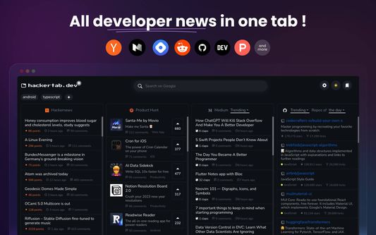 Hackertab - All Developer news in one tab