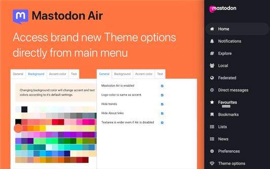 Access brand new Theme options directly from main menu.