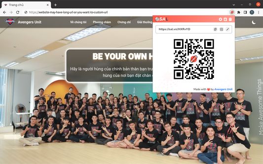 Add-on shorten link QR code