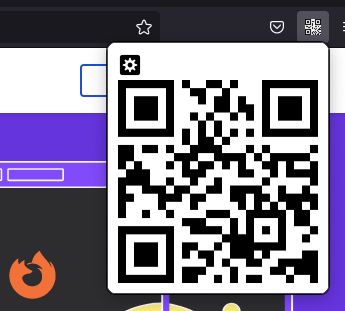 click on the qr code button to get the current URL as Qr code