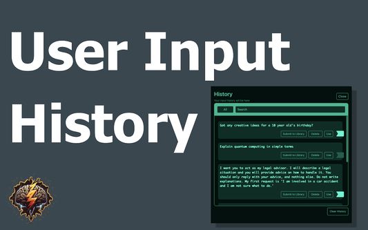 User Input History