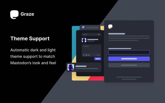 Automatic dark and light theme support to match Mastodon’s look and feel