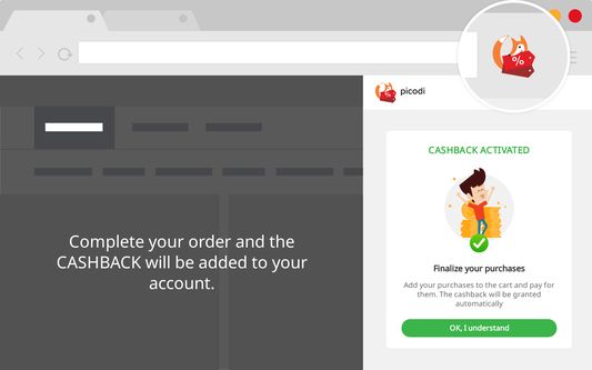 Complete your order and the CASHBACK will be added to your account.