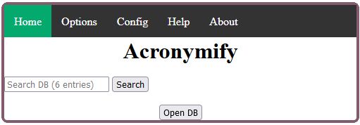 Home page of Acronymify. Search acronyms, explore your database.