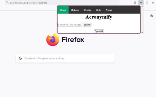 Acronymify on Firefox