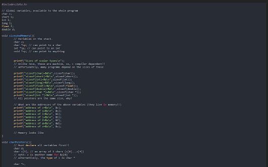 Some C code with syntax highlighting