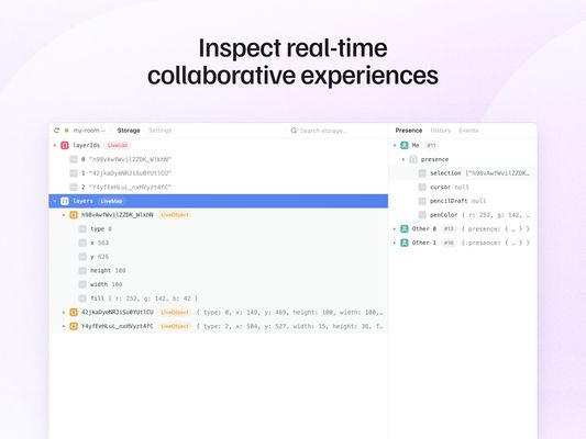Inspect real-time collaborative experiences