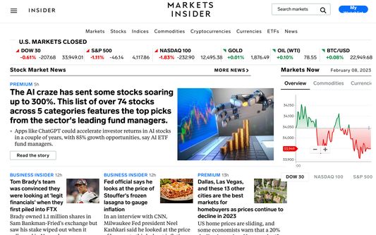 BusinessInsider.com site with Better Text View.
