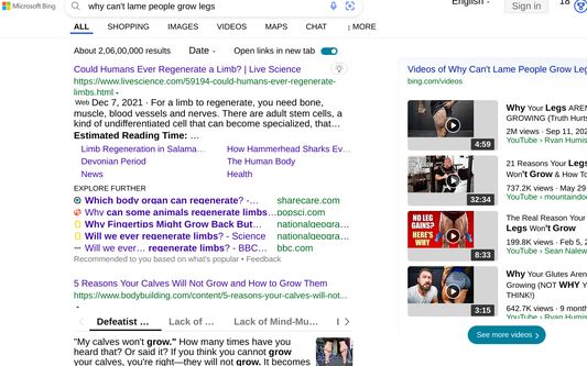 Bing.com search with Better Text View