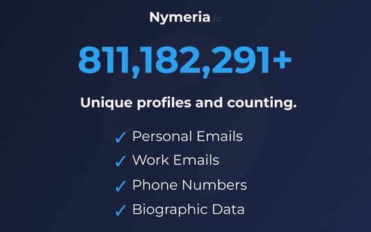Over 811 million unique profiles and counting. Personal emails, work emails, phone numbers and biographic data are available.