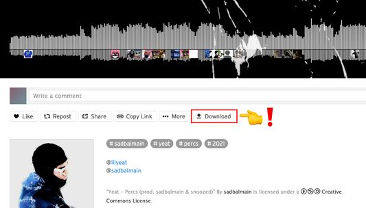 The added download button under a SoundCloud track.