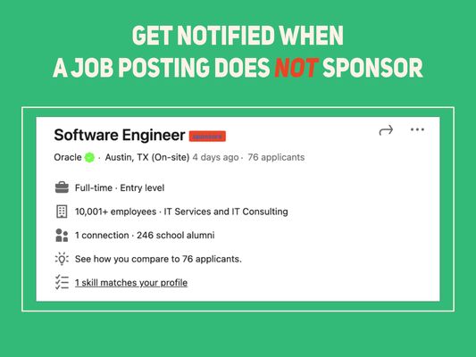 Example of a red banner next to a job posting.