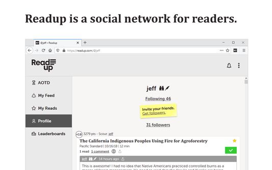 Readup is a social network for readers.