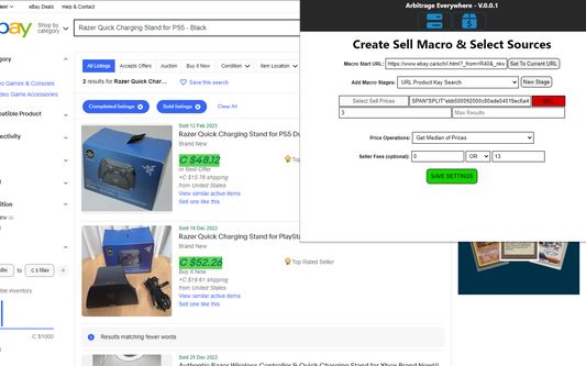 Example of creating "sell sources" part of task on random website