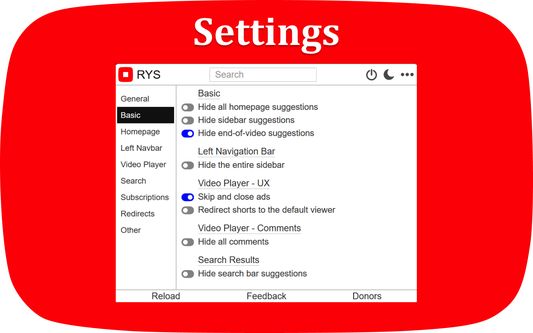 Toggle settings to your preference.