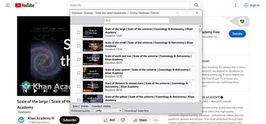 Download YouTube playlists with your preferred quality or as audio.