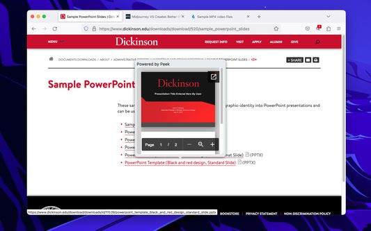Previewing a PowerPoint file