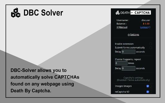 Captcha solver extensions