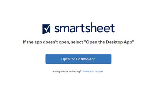 When a Smartsheet application link is clicked on, the extension will automatically open the target destination in the Smartsheet Desktop App and also provide an option to open the target destination in your default web browser.
