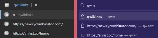qwiklinks in action, with autosuggest