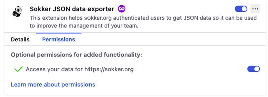 In order to allow the extension to make a request to sokker.org you need to grant access from your sokker.org active tab to it(this is not granted automatically)