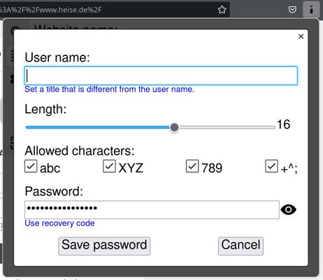 Adding a new password