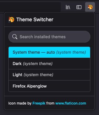 Theme Switcher - dark mode