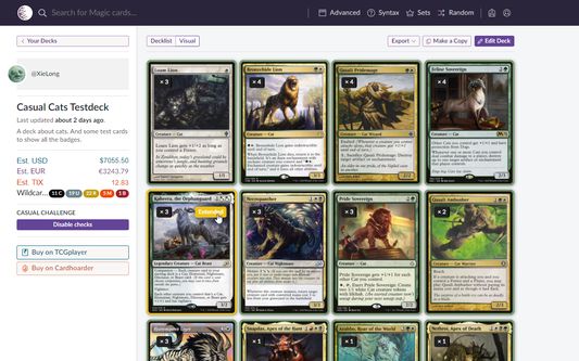 Check deck lists.