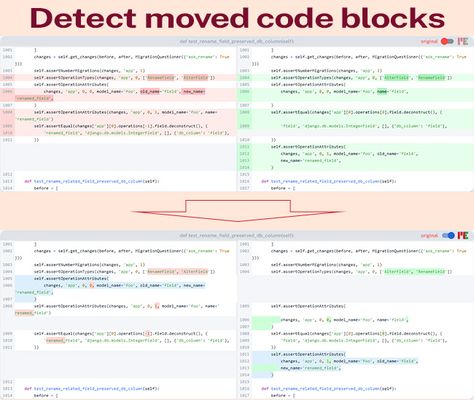Detect moved code blocks