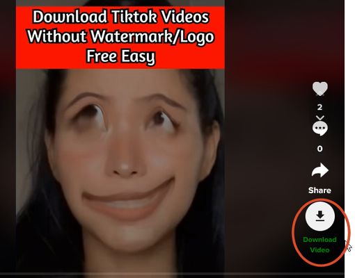 button appear next to the video to download tiktok videos without thumbnail/tiktok logo or only the audio if you want too