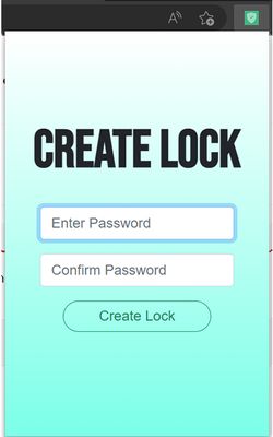 Nudeny password lock creation page.