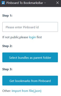 Enter Pinboard id/username