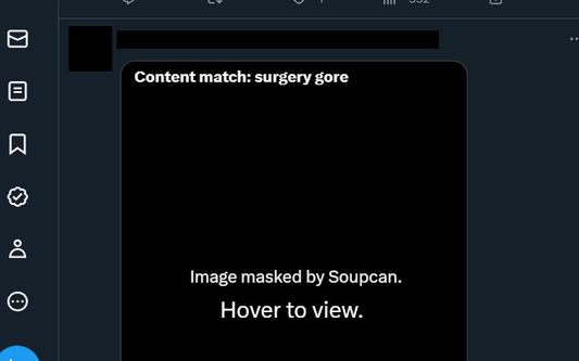Soupcan using content matching to mask sensitive content.