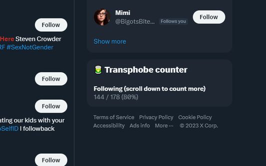 Soupcan showing a transphobe counter from a followers page.