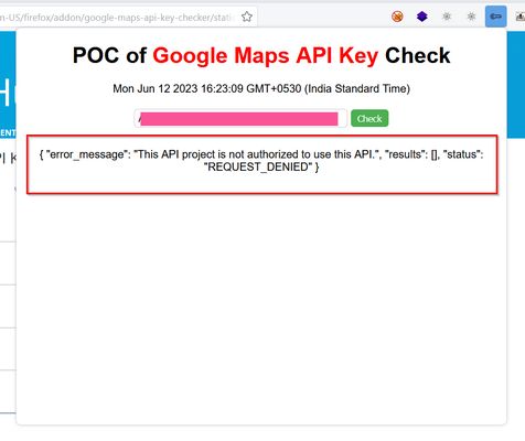 POC of The Google Maps API Key is disable, and it can not be exploited by attackers for personal purposes.