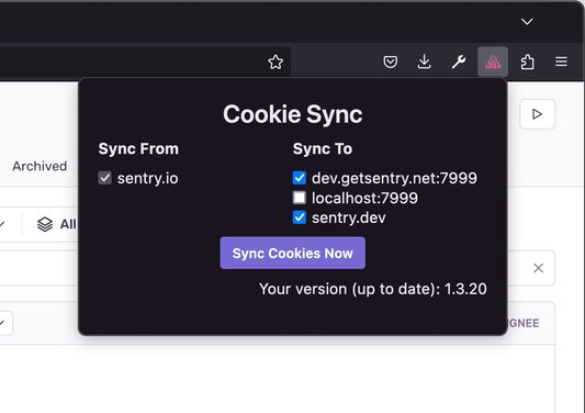 Cookies Sync popup window
