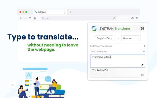 Easily type to translate a text input.
