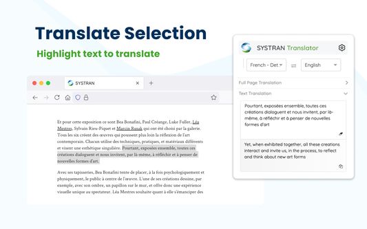 Translate a text selection