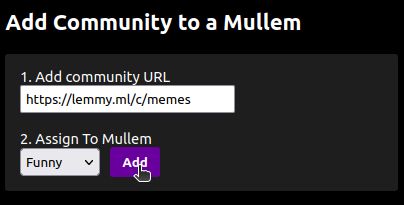 Adding a Community to a Mullem