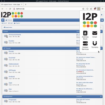 Here's an I2P Eepsite, i2pforum.i2p